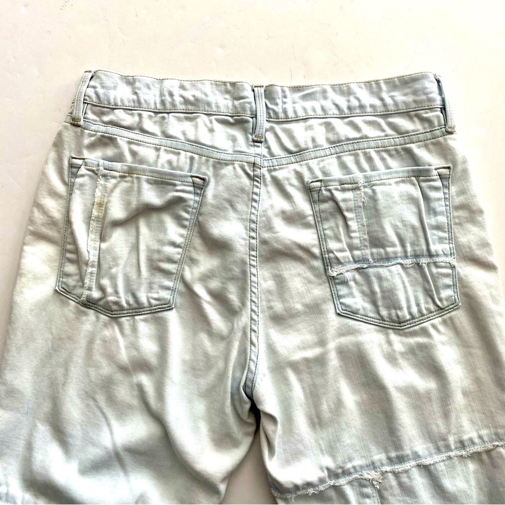 FRAME Le Skinny de Jeanne Light Wash Patchwork Jeans Sz 30 Denim Frayed Cotton - Picture 6 of 13